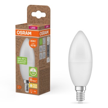 LED spuldze no pārstrādātas plastmasas B39 E14/7,5W/230V 2700K - Osram