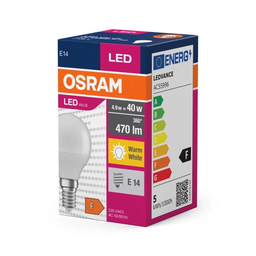 LED Spuldze P40 E14/4,9W/230V 2700K - Osram