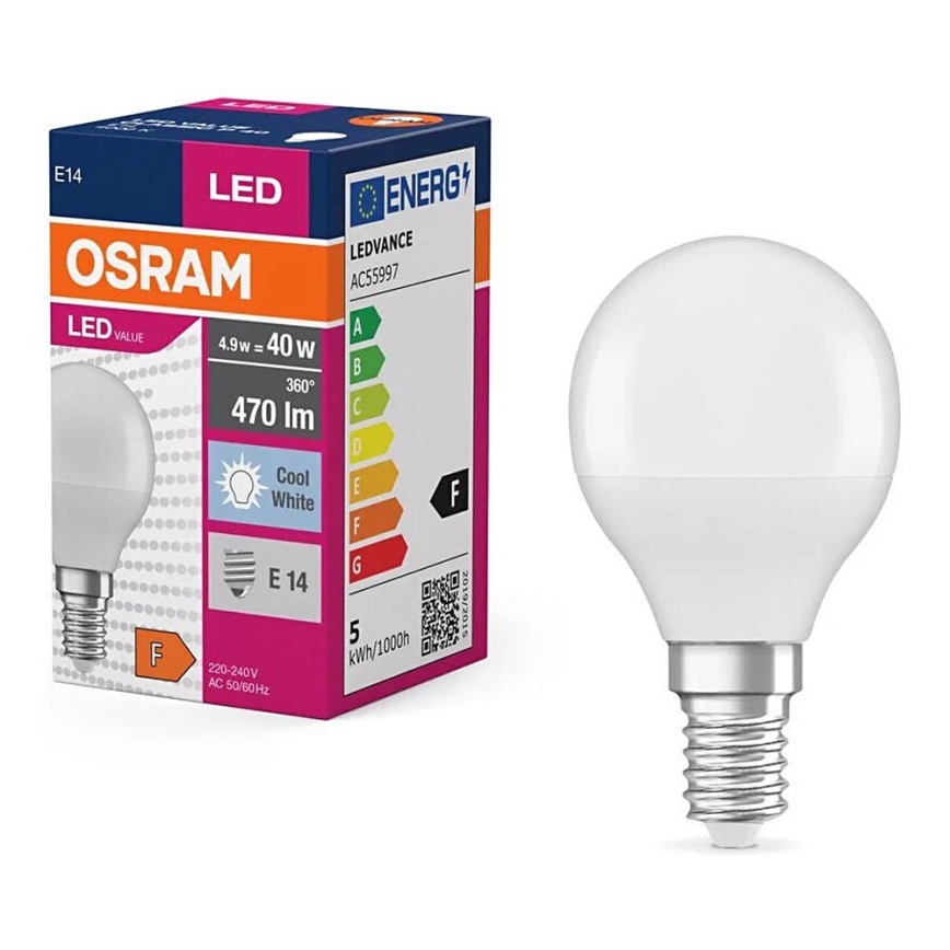 LED Spuldze P40 E14/4,9W/230V 4000K - Osram