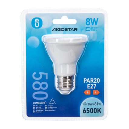 LED Spuldze PAR20 E27/8W/230V 6500K - Aigostar