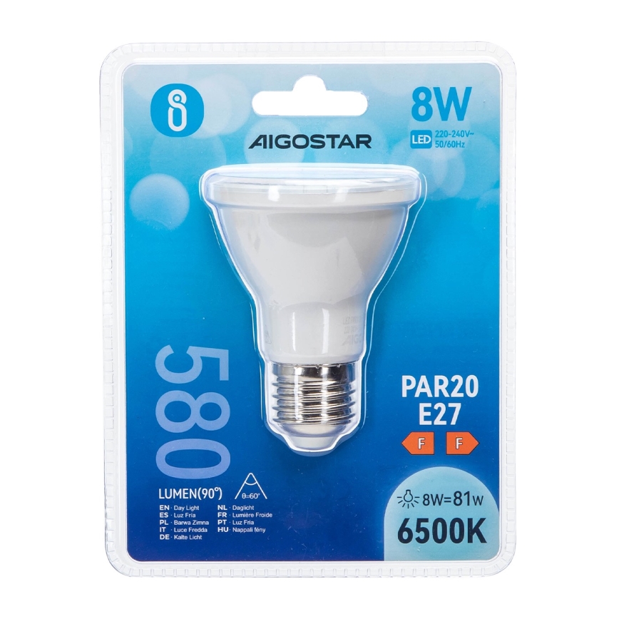 LED Spuldze PAR20 E27/8W/230V 6500K - Aigostar