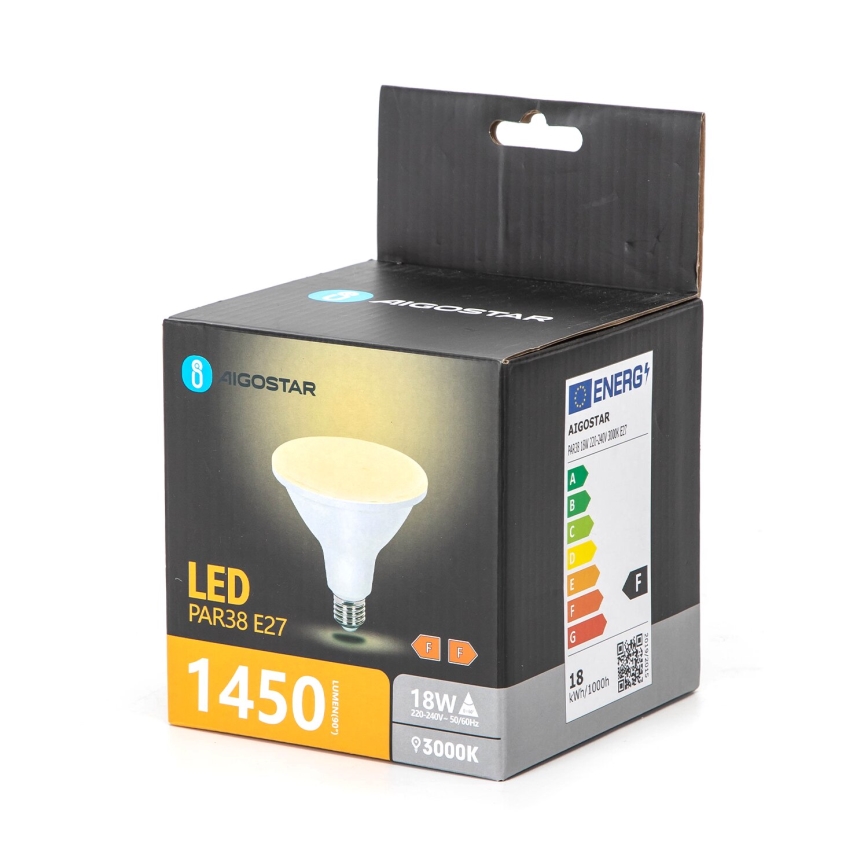 LED Spuldze PAR38 E27/18W/230V 3000K - Aigostar