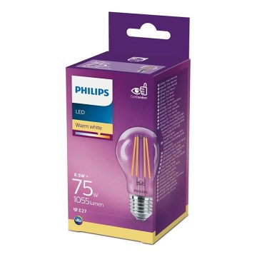 LED Spuldze Philips A60 E27/8,5W/230V 2700K