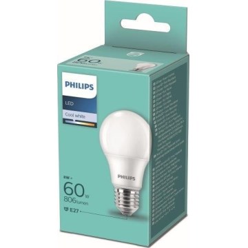 LED Spuldze Philips A60 E27/8W/230V 4000K