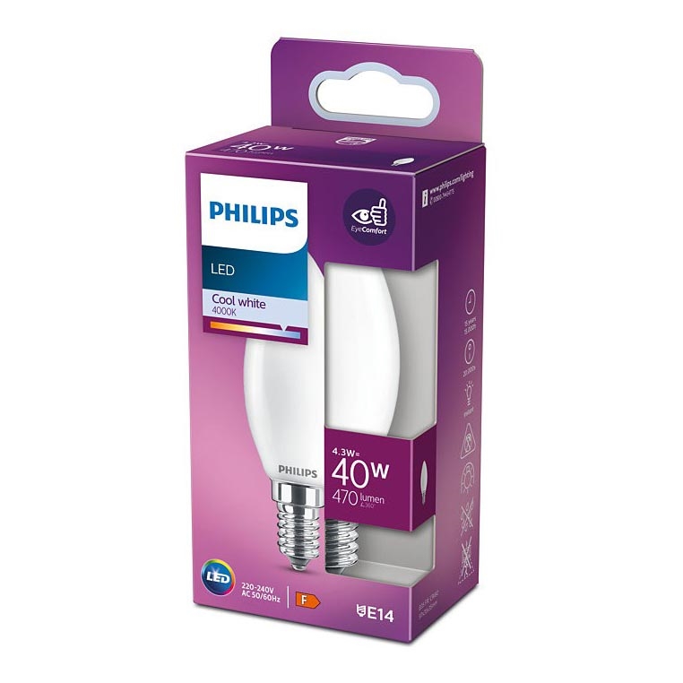 LED Spuldze Philips B35 E14/4,3W/230V 4000K