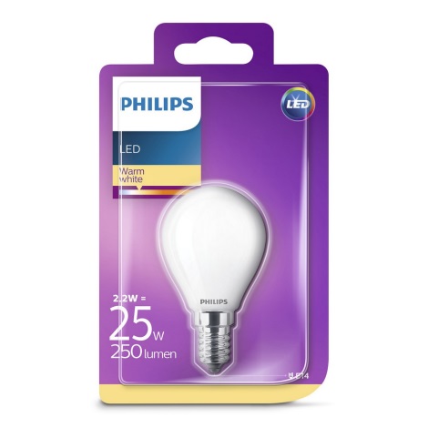 LED spuldze Philips E14/2,2W/230V 2700K