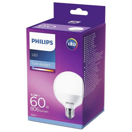 LED Spuldze Philips G95 E27/8,5W/230V 6500K