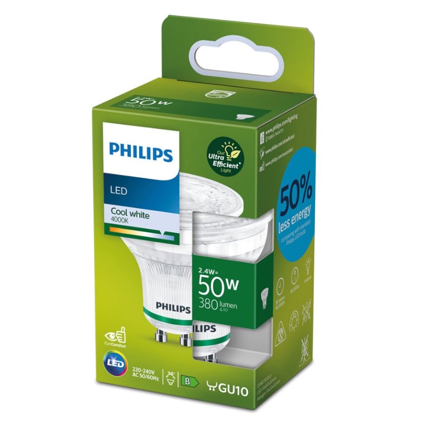 LED Spuldze Philips GU10/2,4W/230V 4000K