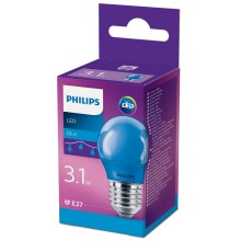 LED Spuldze Philips P45 E27/3,1W/230V, zila