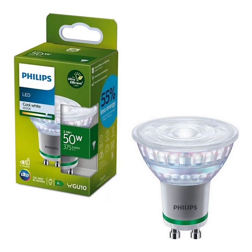 LED Spuldze Philips PAR16 GU10/2,1W/230V 4000K