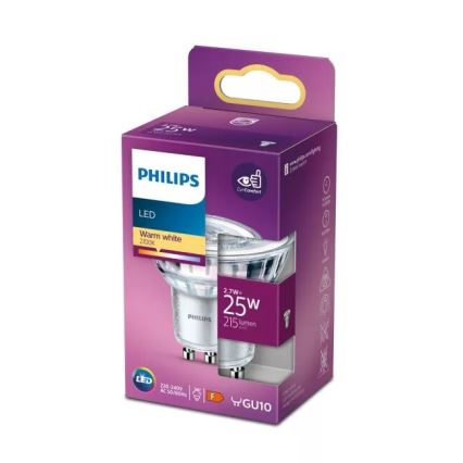 LED Spuldze Philips PAR16 GU10/2,7W/230V 2700K