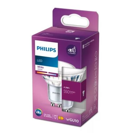 LED Spuldze Philips PAR16 GU10/4,9W/230V 3000K