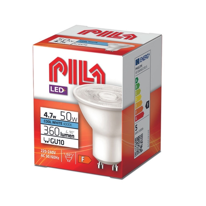 LED Spuldze Philips Pila PAR16 GU10/4,7W/230V 4000K
