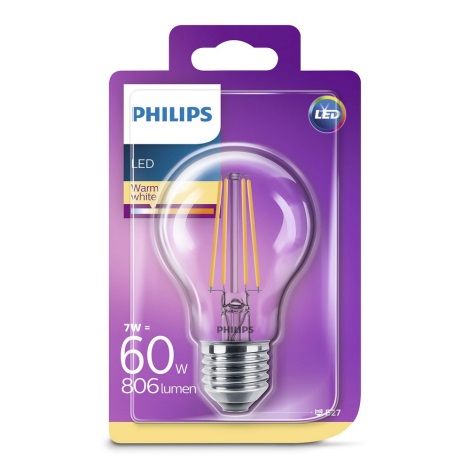 LED Spuldze Philips VINTAGE A60 E27/7W/230V 2700K