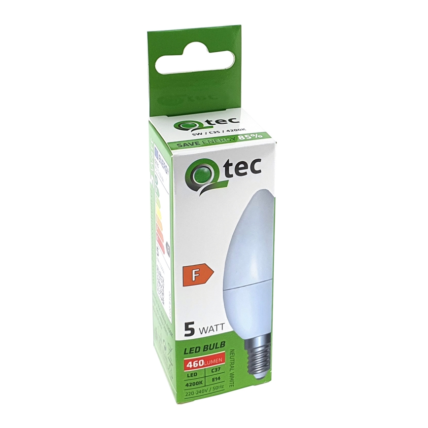 LED Spuldze Qtec C35 E14/5W/230V 4200K