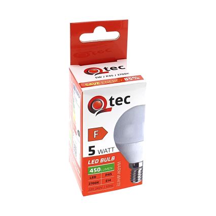 LED Spuldze Qtec P45 E14/5W/230V 2700K