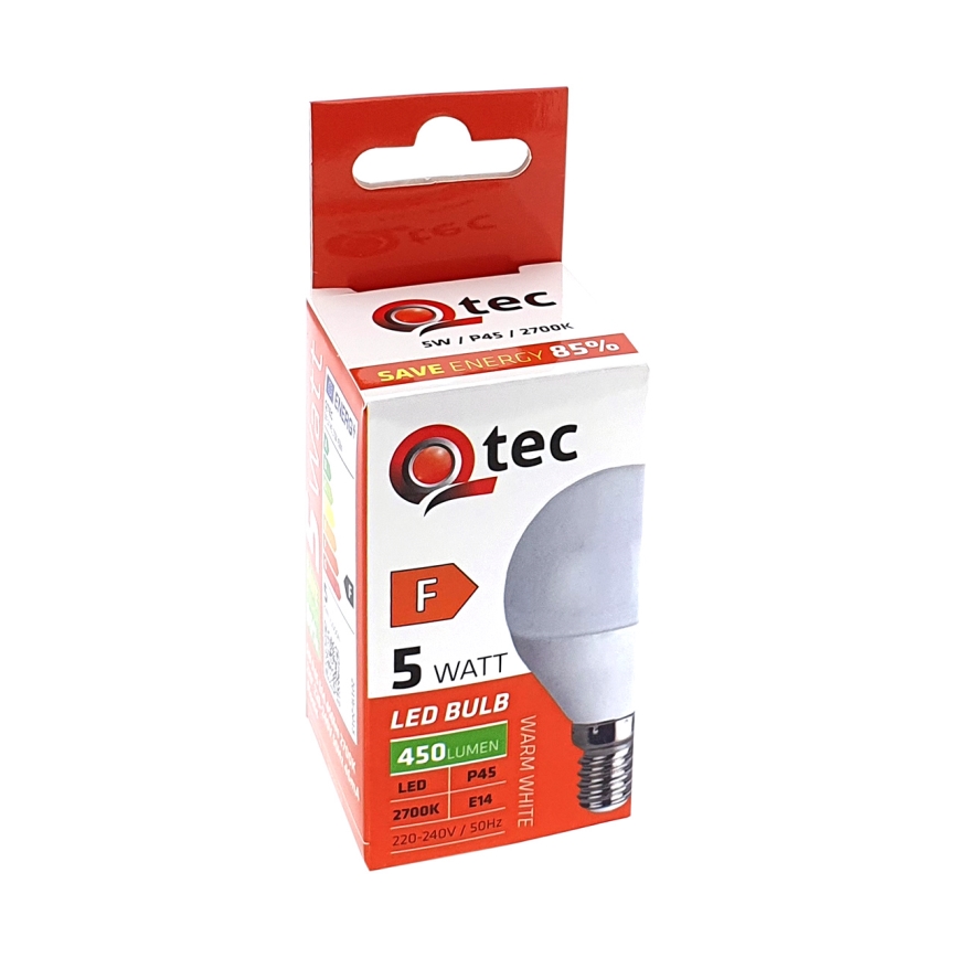 LED Spuldze Qtec P45 E14/5W/230V 2700K