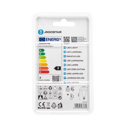 LED Spuldze R50 E14/7W/230V 3000K - Aigostar