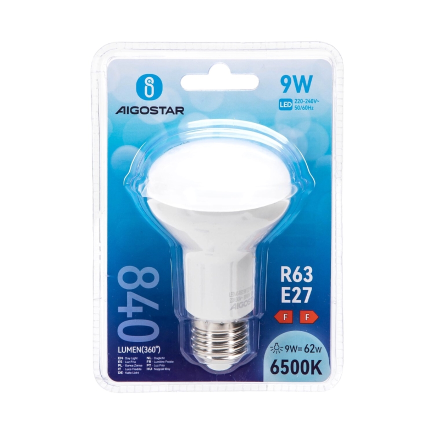 LED Spuldze R63 E27/9W/230V 6500K - Aigostar