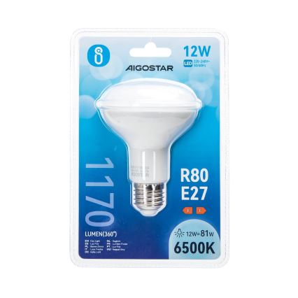 LED Spuldze R80 E27/12W/230V 6500K - Aigostar