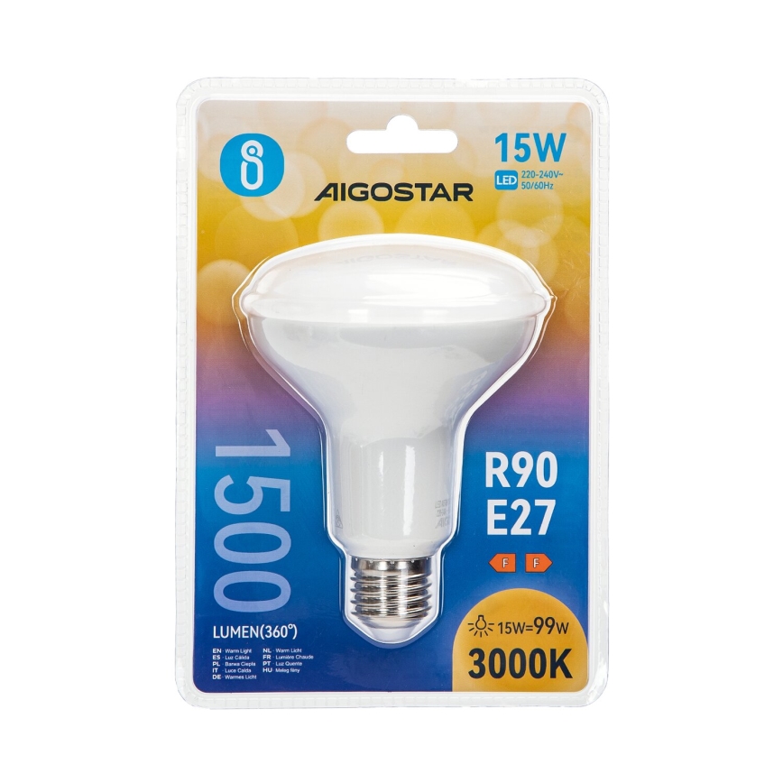 LED Spuldze R90 E27/15W/230V 3000K - Aigostar