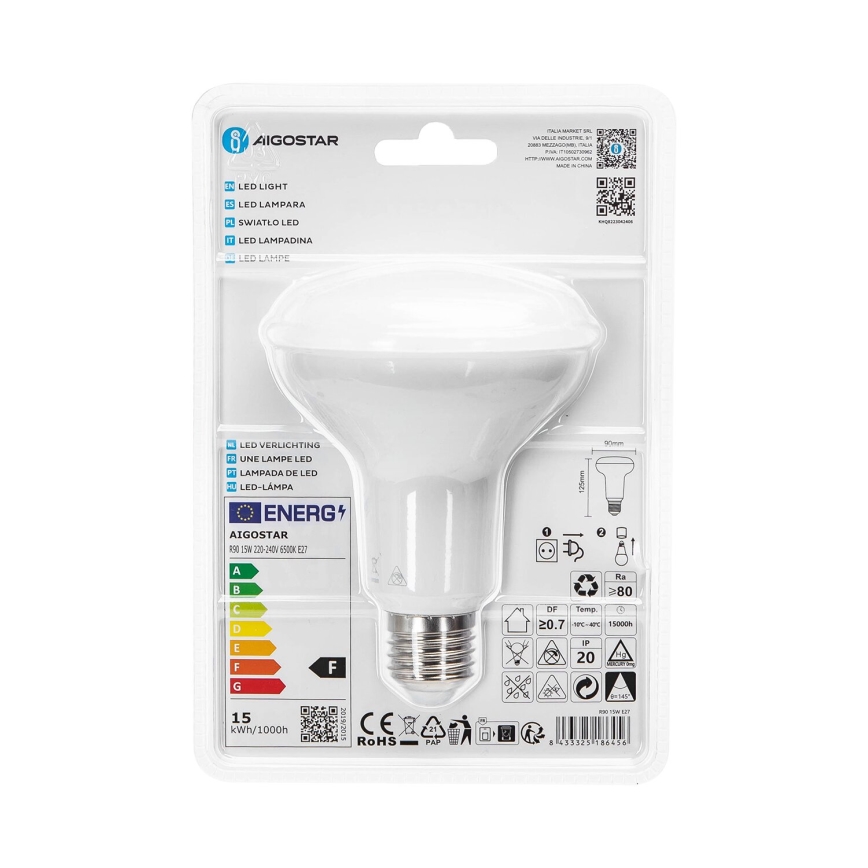 LED Spuldze R90 E27/15W/230V 6500K - Aigostar
