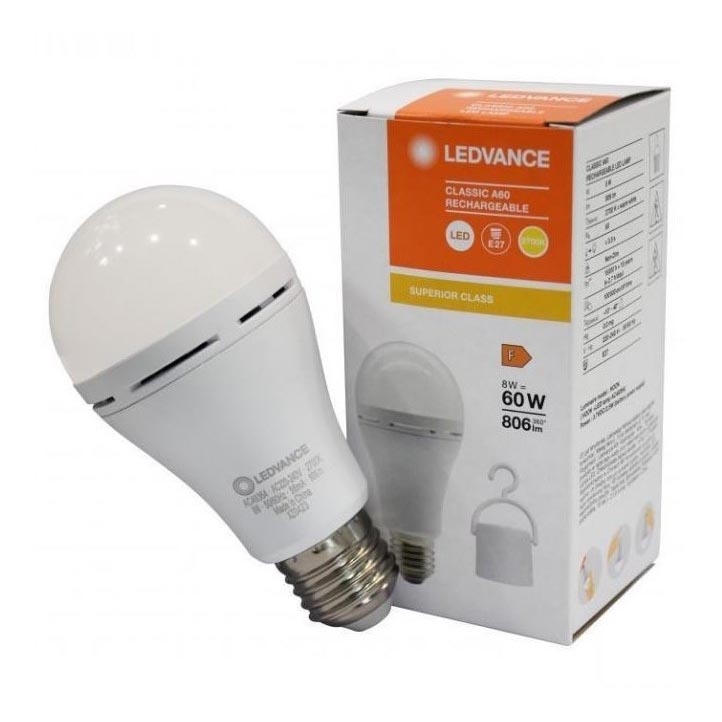 LED Spuldze RECHARGEABLE A60 E27/8W/230V 2700K - Ledvance