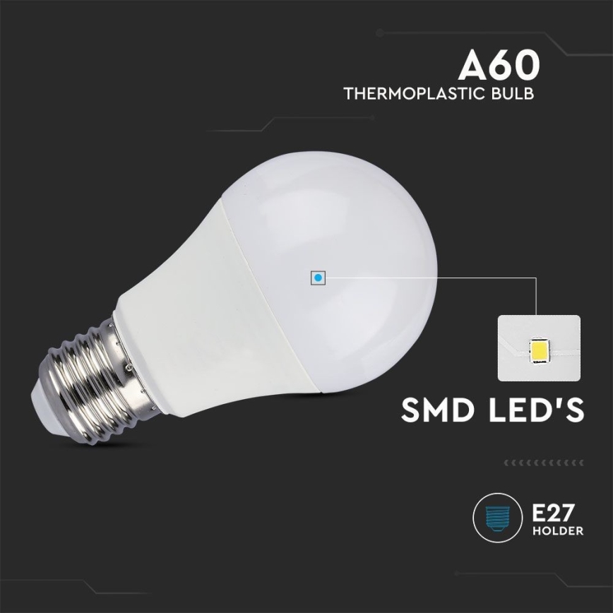 LED Spuldze SAMSUNG CHIP A60 E27/8,5W/230V 3000K
