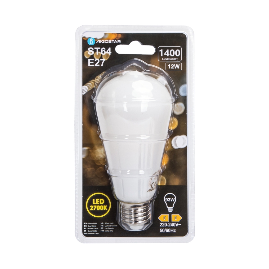 LED spuldze ST64 E27/12W/230V 320° 2700K - Aigostar