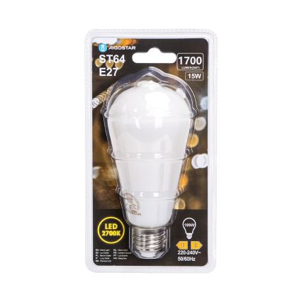 LED spuldze ST64 E27/15W/230V 320° 2700K - Aigostar
