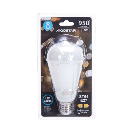 LED spuldze ST64 E27/8W/230V 330° 6500K - Aigostar