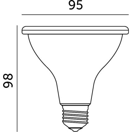LED Spuldze stādu audzēšanai VITABLOOM E27/9W/230V 1200K melna - Brilagi