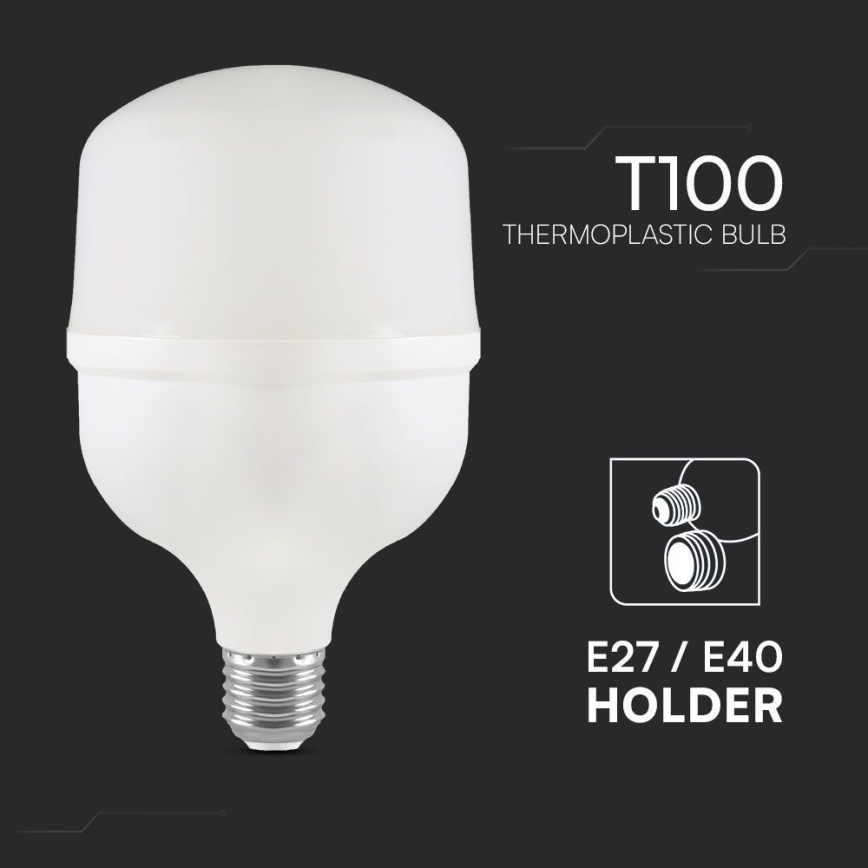 LED spuldze T100, E40/E27 pamatne, 30 W, 230 V, 6500 K