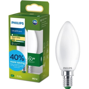 LED spuldze ULTRAEFFICIENT Philips B35 E14/3,8W/230V 2700K