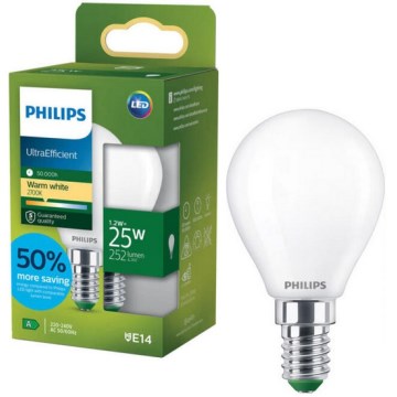 LED spuldze ULTRAEFFICIENT Philips P45 E14/1,2W/230V 2700K