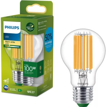 LED spuldze ULTRAEFFICIENT VINTAGE Philips A60 E27/7,3W/230V 2700K