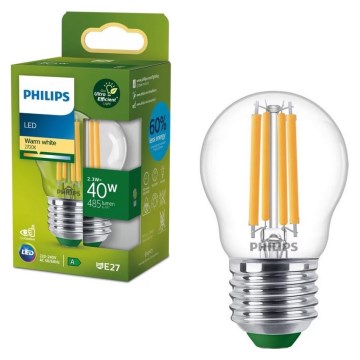 LED spuldze ULTRAEFFICIENT VINTAGE Philips P45 E27/2,3W/230V 2700K