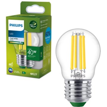 LED spuldze ULTRAEFFICIENT VINTAGE Philips P45 E27/2,3W/230V 4000K