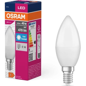 LED Spuldze VALUE B40 E14/4,9W/230V 6500K - Osram