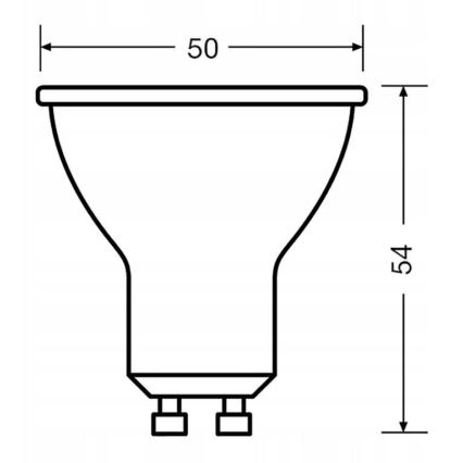 LED Spuldze VALUE PAR16 GU10/4,5W/230V 2700K 36° melna - Ledvance