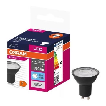LED Spuldze VALUE PAR16 GU10/4,5W/230V 4000K 120° melna - Osram