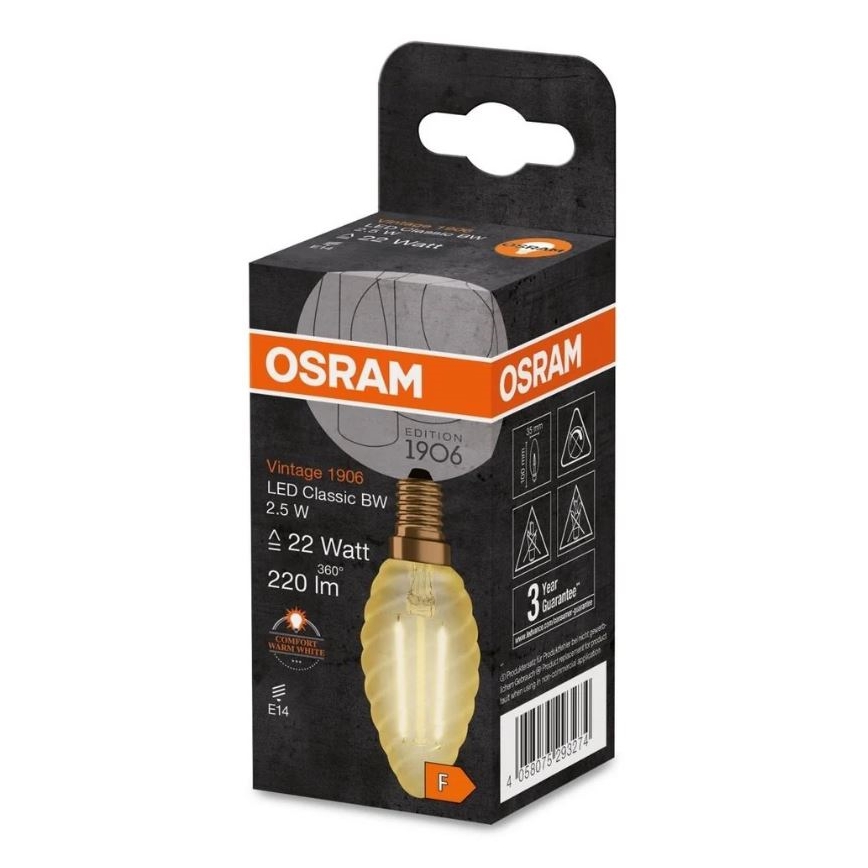 LED Spuldze VINTAGE E14/2,5W/230V 2400K - Osram