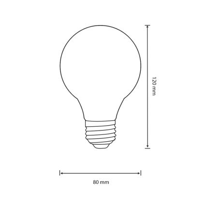 LED Spuldze VINTAGE E27/4W/230V 80x120 mm 2200K