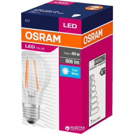 LED spuldze VINTAGE E27/7W/230V 4000K - Osram