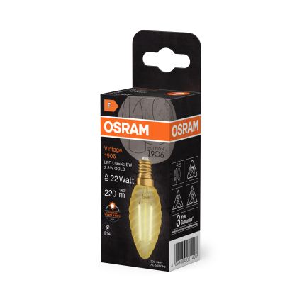 LED spuldze VINTAGE FILAMENT E14/2,5W/230V 2400K - Osram