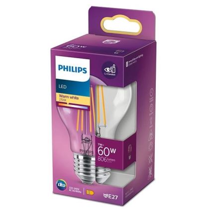 LED Spuldze VINTAGE Philips A60 E27/7W/230V 2700K