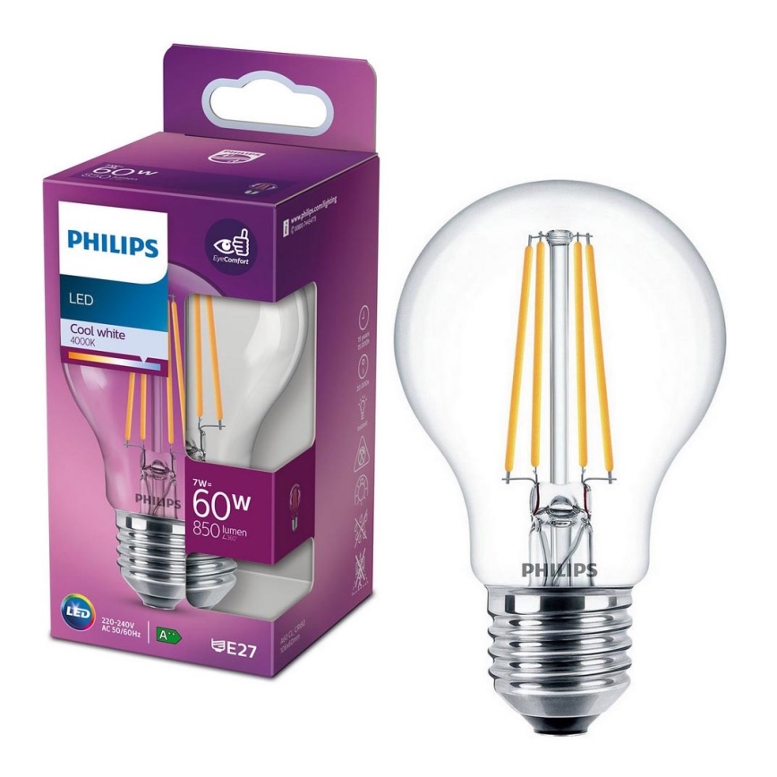 LED spuldze VINTAGE Philips A60 E27/7W/230V 4000K