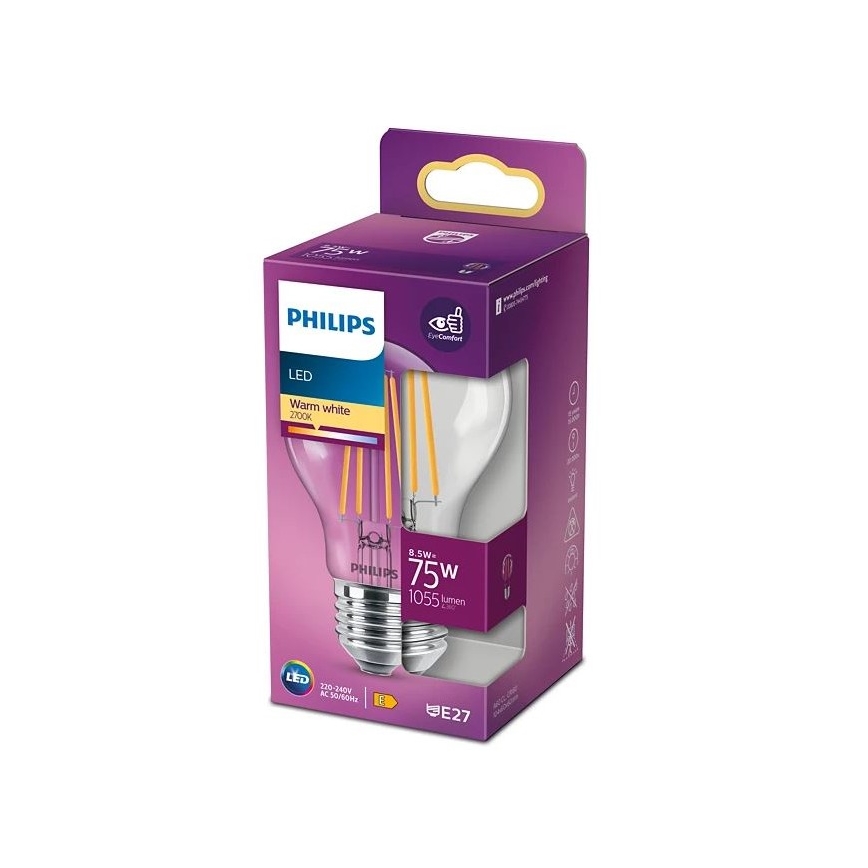 LED Spuldze VINTAGE Philips A60 E27/8,5W/230V 2700K