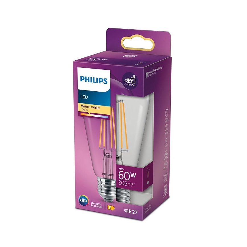 LED Spuldze VINTAGE Philips ST64 E27/7W/230V 2700K