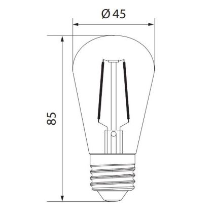 LED Spuldze VINTAGE ST45 E27/2W/230V 3000K -  Brilagi
